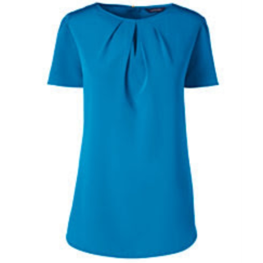 Women's short sleeve keyhole soft blouse